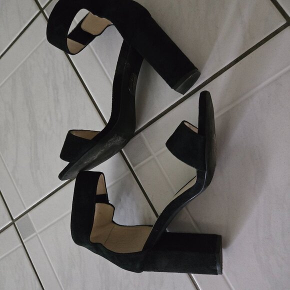Jeffrey Campbell Lindsay Black Suede Heeled Sandals 7 - Picture 5 of 7